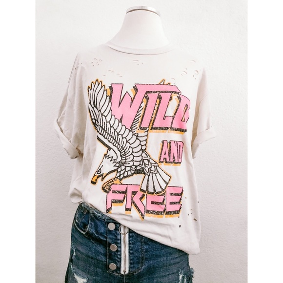 Wild and Free Distressed T-Shirt - Picture 2 of 4